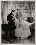 Jeremy Brett [foreground], Margaret Whitton [foreground] and Nick Stannard in the touring stage production of the 1977-80 revival of Dracula, sets by Edward Gorey
