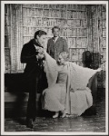 Jeremy Brett [foreground], Margaret Whitton [foreground] and Nick Stannard in the touring stage production of the 1977-80 revival of Dracula, sets by Edward Gorey