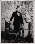Jeremy Brett and Dalton Dearborn in the touring stage production of the 1977-80 revival of Dracula, sets by Edward Gorey
