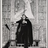 Jeremy Brett in the touring stage production of the 1977-80 revival of Dracula, sets by Edward Gorey