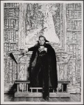 Jeremy Brett in the touring stage production of the 1977-80 revival of Dracula, sets by Edward Gorey