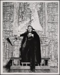 Jeremy Brett in the touring production of the 1977-80 revival of Dracula, sets by Edward Gorey