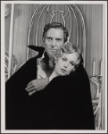 Jeremy Brett and Margaret Whitton in the touring stage production of the 1977-80 revival of Dracula, sets by Edward Gorey