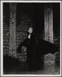 Jeremy Brett in the touring stage production of the 1977-80 revival of Dracula, sets by Edward Gorey