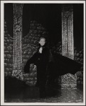 Jeremy Brett in the touring stage production of the 1977-80 revival of Dracula, sets by Edward Gorey