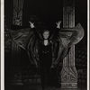 Jeremy Brett in the touring stage production of the 1977-80 revival of Dracula, sets by Edward Gorey