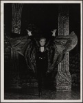 Jeremy Brett in the touring stage production of the 1977-80 revival of Dracula, sets by Edward Gorey