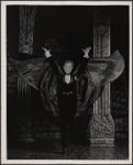 Jeremy Brett in the touring stage production of the 1977-80 revival of Dracula, sets by Edward Gorey