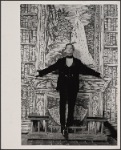 Jeremy Brett in the touring stage production of the 1977-80 revival of Dracula, sets by Edward Gorey