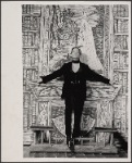 Jeremy Brett in the touring stage production of the 1977-80 revival of Dracula, sets by Edward Gorey