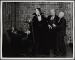 Alan Coates, Raul Julia, Jerome Dempsey and Dillon Evans in the 1977-80 Broadway revival of Dracula, sets by Edward Gorey