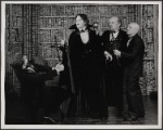Alan Coates, Raul Julia, Jerome Dempsey and Dillon Evans in the 1977-80 Broadway revival of Dracula, sets by Edward Gorey