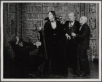 Alan Coates, Raul Julia, Jerome Dempsey and Dillon Evans in the 1977-80 Broadway revival of Dracula, sets by Edward Gorey