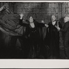 Alan Coates, Raul Julia, Jerome Dempsey and Dillon Evans in the 1977-80 Broadway revival of Dracula, sets by Edward Gorey