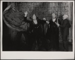 Alan Coates, Raul Julia, Jerome Dempsey and Dillon Evans in the 1977-80 Broadway revival of Dracula, sets by Edward Gorey