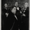Raul Julia, Alan Coates, Jerome Dempsey and Dillon Evans in the 1977-80 Broadway revival of Dracula, sets by Edward Gorey
