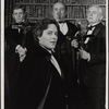 Raul Julia, Alan Coates, Jerome Dempsey and Dillon Evans in the 1977-80 Broadway revival of Dracula, sets by Edward Gorey
