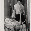 Valerie Mahaffey and Raul Julia in the 1977-80 Broadway revival of Dracula, sets by Edward Gorey