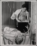 Valerie Mahaffey and Raul Julia in the 1977-80 Broadway revival of Dracula, sets by Edward Gorey