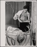 Valerie Mahaffey and Raul Julia in the 1977-80 Broadway revival of Dracula, sets by Edward Gorey
