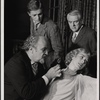 Jerome Dempsey, Valerie Mahaffey, Alan Coates and Dillon Evans in the 1977-80 Broadway revival of Dracula, sets by Edward Gorey