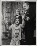 Richard Kavanaugh [kneeling], Dillon Evans and Jerome Dempsey in the 1977-80 Broadway revival of Dracula, sets by Edward Gorey