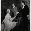 Valerie Mahaffey, Alan Coates and Raul Julia in the 1977-80 Broadway revival of Dracula, sets by Edward Gorey