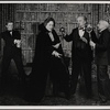 Alan Coates, Raul Julia, Jerome Dempsey and Dillon Evans in the 1977-80 Broadway revival of Dracula, sets by Edward Gorey
