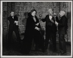 Alan Coates, Raul Julia, Jerome Dempsey and Dillon Evans in the 1977-80 Broadway revival of Dracula, sets by Edward Gorey