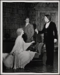Valerie Mahaffey, Alan Coates and Raul Julia in the 1977-80 Broadway revival of Dracula, sets by Edward Gorey