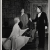 Valerie Mahaffey, Alan Coates and Raul Julia in the 1977-80 Broadway revival of Dracula, sets by Edward Gorey