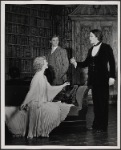 Valerie Mahaffey, Alan Coates and Raul Julia in the 1977-80 Broadway revival of Dracula, sets by Edward Gorey