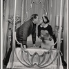Geoff Garland and Leta Anderson in the touring stage production of the 1977-80 revival of Dracula, sets by Edward Gorey