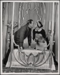 Geoff Garland and Leta Anderson in the touring stage production of the 1977-80 revival of Dracula, sets by Edward Gorey