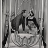Geoff Garland and Leta Anderson in the touring stage production of the 1977-80 revival of Dracula, sets by Edward Gorey