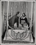 Geoff Garland and Leta Anderson in the touring stage production of the 1977-80 revival of Dracula, sets by Edward Gorey