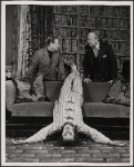 Louis Beachner, Peter Walker and Richard S. Levine in the 1977-80 Broadway revival of Dracula, sets by Edward Gorey