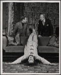 Louis Beachner, Peter Walker and Richard S. Levine in the 1977-80 Broadway revival of Dracula, sets by Edward Gorey