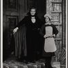 Jean LeClerc and Betsy Beard in the 1977-80 Broadway revival of Dracula, sets by Edward Gorey