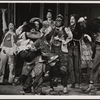 David Haskell (2nd from right), Stephen Nathan (far right), and ensemble in Godspell
