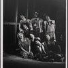 David Haskell (kneeling at left), Stephen Nathan (far right), and ensemble in Godspell