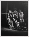 David Haskell (kneeling at left), Stephen Nathan (far right), and ensemble in Godspell