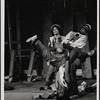 Herb Braha, Lamar Alford, and Jeffrey Mylett (standing on head) in Godspell