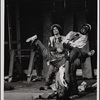 Herb Braha, Lamar Alford, and Jeffrey Mylett (standing on head) in Godspell