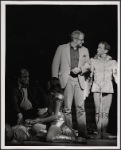 [Ann Reinking (kneeling) and Joel Grey (right) with unidentified men during rehearsals for Goodtime Charley, 1975 Feb. 20] 