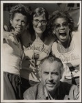 The Harlettes [Sharon Redd, Ula Hedwig and Charlotte Crossley] with Christopher Lee at the stage production Star Spangled Night for Rights