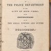 Rules and regulations for the government of the Police Department of the City of New-York