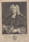 Nicholas Saunderson LLD. Lucasian Professor of Mathematiks in the University of Cambridge. Died 19 Ap. 1739 aged 56