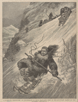 A. B. Schanz descending an ice-terrace of four thousand feet in the mountain range of the Aliashka Peninsula