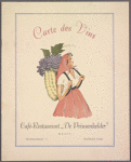 Wine list menu, Cafe-Restaurant "De Prinsenkelder"